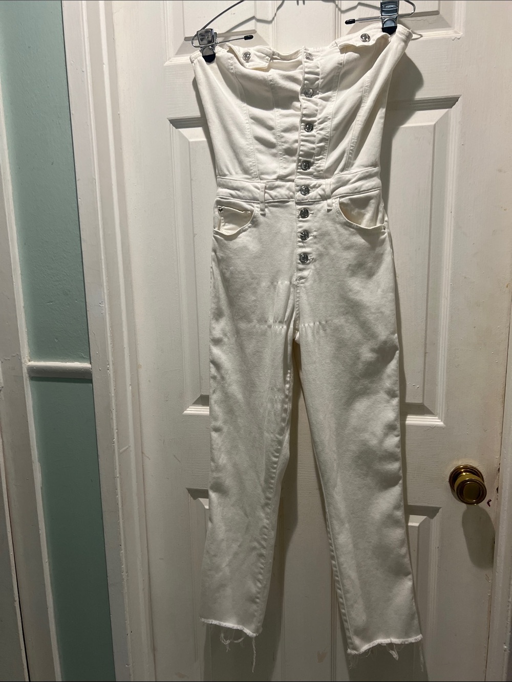 Guess White Strapless Jumpsuit